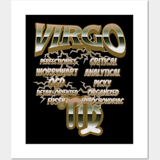 Virgo Retro 90s Band Zodiac Birthday Traits Lightning Posters and Art